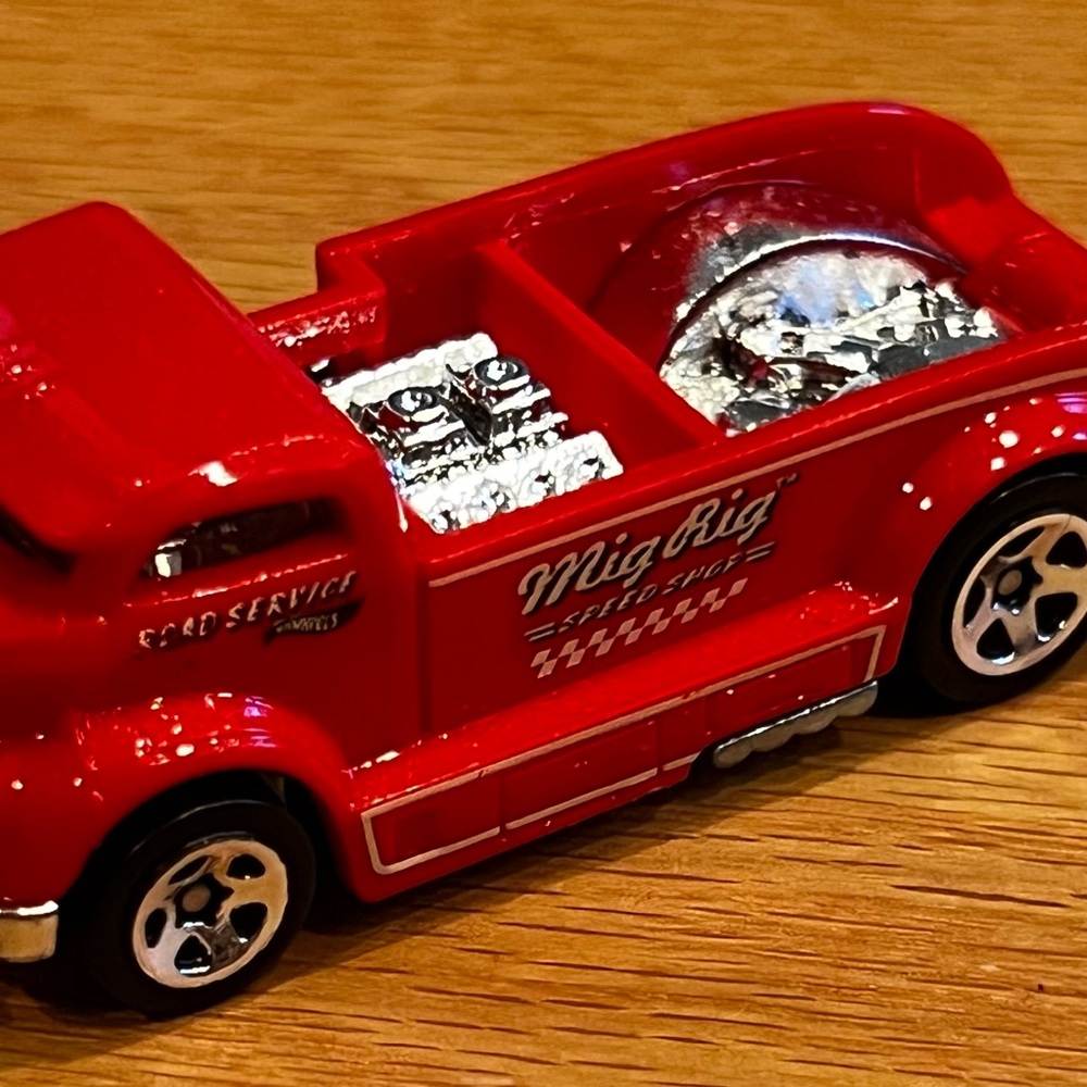 Mig Rig Red Toy Truck with Silver Accents